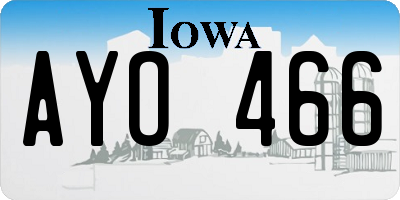 IA license plate AYO466