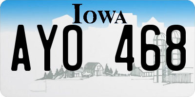 IA license plate AYO468