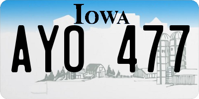 IA license plate AYO477
