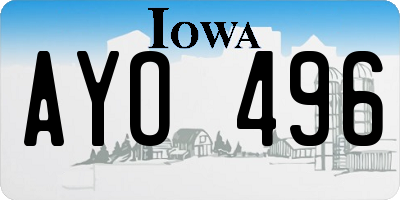 IA license plate AYO496