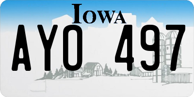 IA license plate AYO497