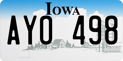 IA license plate AYO498