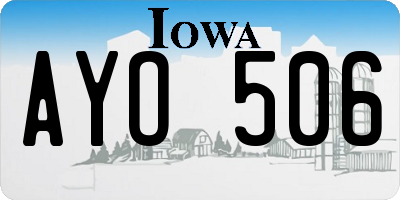 IA license plate AYO506