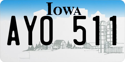 IA license plate AYO511