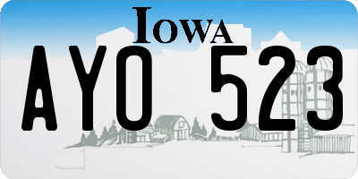 IA license plate AYO523