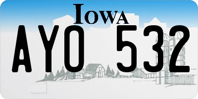 IA license plate AYO532