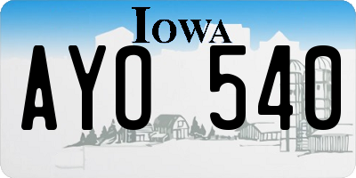 IA license plate AYO540