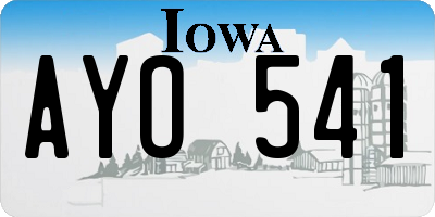 IA license plate AYO541