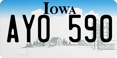 IA license plate AYO590