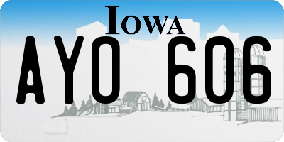 IA license plate AYO606