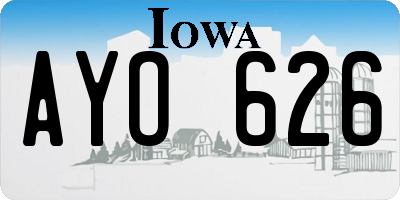 IA license plate AYO626