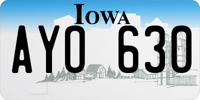 IA license plate AYO630