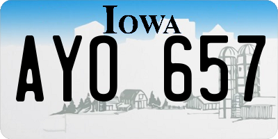 IA license plate AYO657
