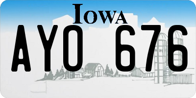 IA license plate AYO676
