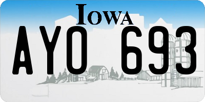 IA license plate AYO693
