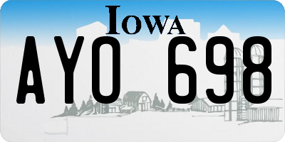 IA license plate AYO698