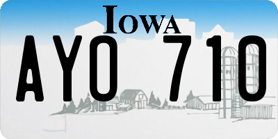 IA license plate AYO710