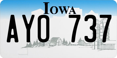 IA license plate AYO737