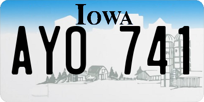IA license plate AYO741