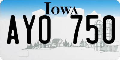 IA license plate AYO750