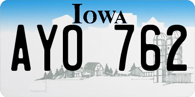 IA license plate AYO762