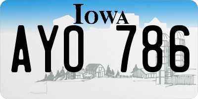 IA license plate AYO786