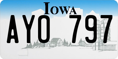 IA license plate AYO797