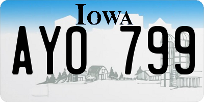 IA license plate AYO799