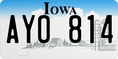 IA license plate AYO814