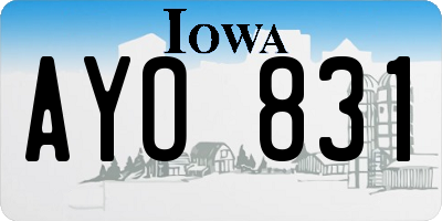 IA license plate AYO831