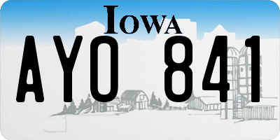 IA license plate AYO841