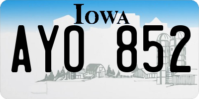IA license plate AYO852