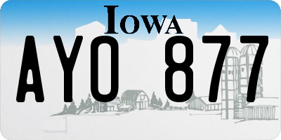 IA license plate AYO877