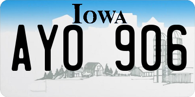 IA license plate AYO906
