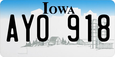IA license plate AYO918
