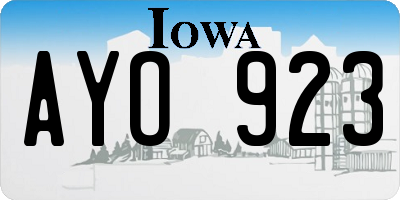 IA license plate AYO923