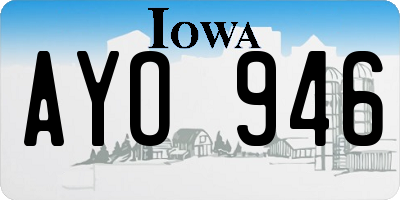 IA license plate AYO946