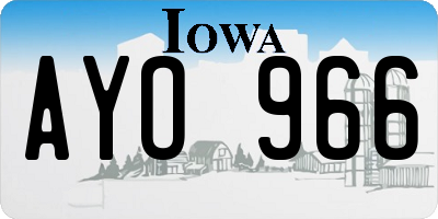 IA license plate AYO966