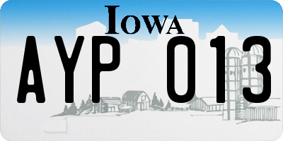 IA license plate AYP013