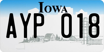 IA license plate AYP018