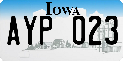 IA license plate AYP023