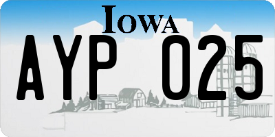 IA license plate AYP025