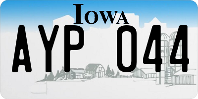 IA license plate AYP044