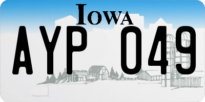 IA license plate AYP049