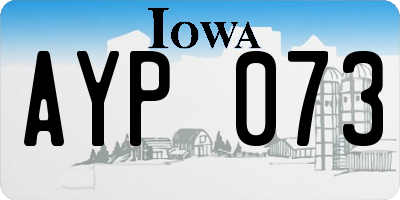 IA license plate AYP073