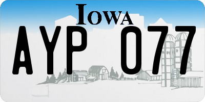 IA license plate AYP077