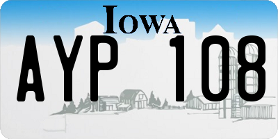IA license plate AYP108