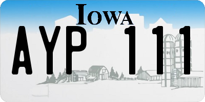 IA license plate AYP111