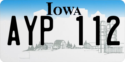 IA license plate AYP112