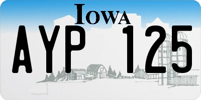 IA license plate AYP125